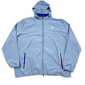Johnnie O Wheeler Jacket Men XL Blue Windbreaker Rain Coat Featherlight Tech